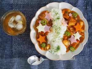 ○A very beautiful Tanabata (Star festival) dish. We wish in the sky. |  HealthyJapanesefood